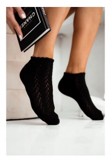 Dámské kotníkové azurové ponožky – černé