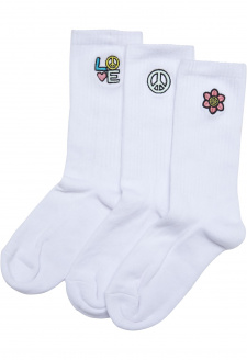 Ponožky Peace Icon Socks 3-balení bílé