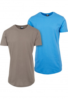 Shaped Long Tee 2-Pack army zelená/horizont blue