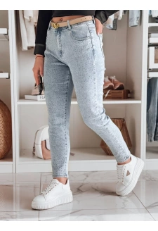 Spodnie damskie jeansowe slim fit SPARKLI niebieskie Dstreet UY2488