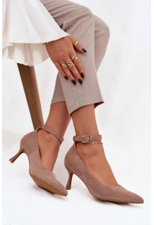 Lodičky z eko semiše Devoria – tmavě béžové