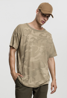 Camo Oversized Tee písková kamufláž