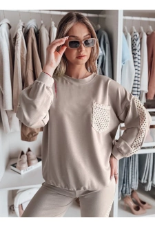 Bluza damska oversize LUXEEN mokka Dstreet RY2794
