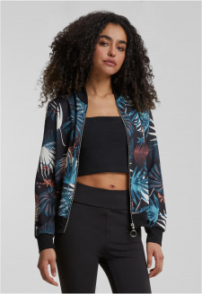 Dámský bomber Tropical Print černý