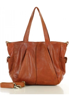 MARCO MAZZINI Camel dámská kožená shopper kabelka