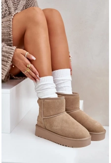 Dámské Semišové Sněhule Na Platformě Nad Kotníky Béžové Rianaella Dámské Semišové Sněhule Na Platformě Nad Kotníky Béžové Rianaella