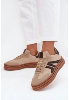 Semišové tenisky na platformě – béžové Corynelle