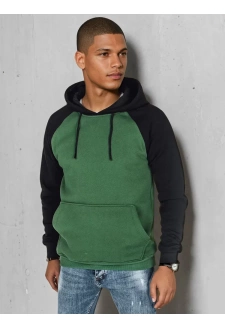 Bluza męska basic z kapturem zielona Dstreet BX5895
