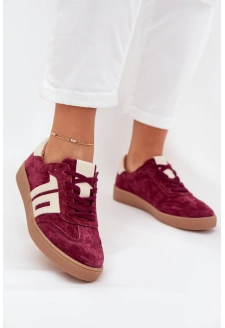 Dámské semišové sneakersy Vinceza – bordó
