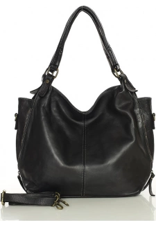 MARCO MAZZINI Černá kožená kabelka