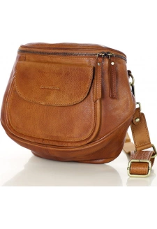 MARCO MAZZINI camel crossbody kabelka s širokým popruhem