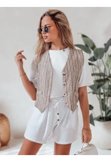 Spodenki damskie materiałowe SUMMER TRIP białe Dstreet SY0438