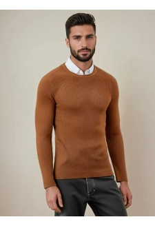 Sweter męski kamelowy WX2292