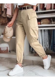 Spodnie damskie baggy GOTRENDI ciemnobeżowe Dstreet UY2525