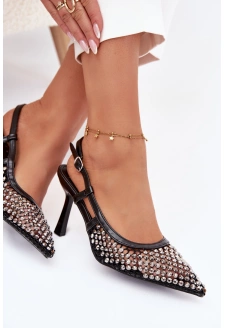 Dámské lodičky s cvočky - černé Selinna