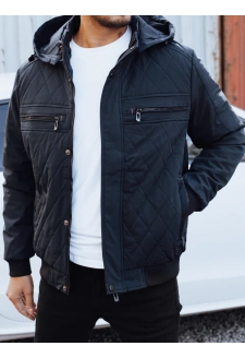 Kurtka męska przejściowa pikowana z kapturem granatowa Dstreet TX5038