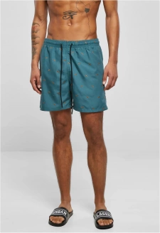 Pánské plavky s výšivkou žralok/modrá/oranžová