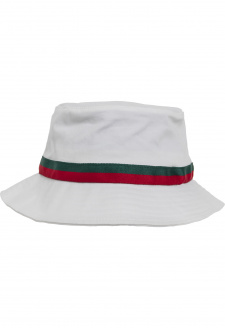 Stripe Bucket Hat bílá/pálená/zelená