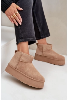 Dámské sněhule na platformě Ninala – tmavě béžové