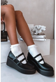 Dámské polobotky na klínku s pásky Jesivelle – černé