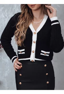 Dámský rozepínací svetr FUZZY černý Dstreet MY2367