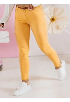 Spodnie damskie jeansowe CLARET z paskiem w zestawie żółte Dstreet UY2454