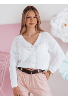 Swter damskie one size oversize prążkowany SWEETDREAM biały Dstreet MY2459