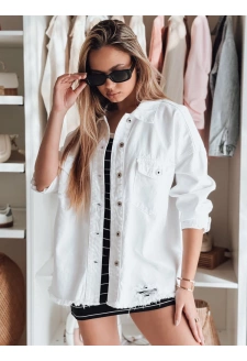Kurtka damska jeansowa oversize JUSTDEM biała Dstreet TY4903