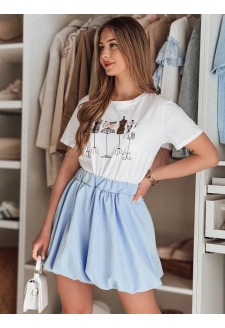 Spódniczka damska mini bombka PUFFELLA błękitna Dstreet CY0502