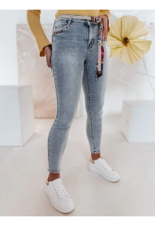 Spodnie damskie jeansowe skinny TRENDIFIX z paskiem niebieskie Dstreet UY2481