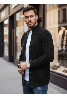 Sweter męski kardigan czarny Dstreet WX2347