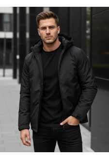 Kurtka męska zimowa z kapturem czarna Dstreet TX5119