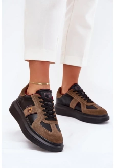 Dámské kožené tenisky na platformě Daniel Lopez Just Dare – černé