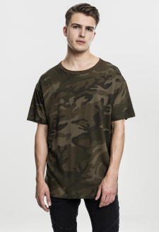 Camo Oversized Tee olivové camo