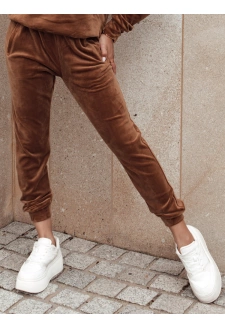 Spodnie damskie dresowe welurowe brązowe Dstreet UY3838