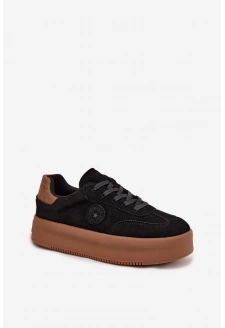 Dámské tenisky na platformě Big Star - černé