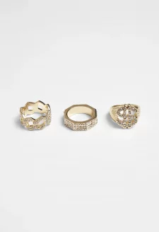 Prsteny - 3ks - zlaté barvy