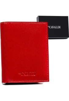 Cavaldi Červená kožená peněženka se zapínáním M568