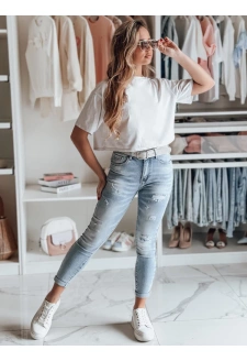 Spodnie damskie jeansowe FASHIONIX niebieskie Dstreet UY2708