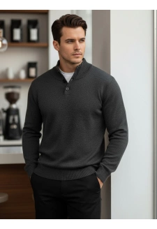 Sweter męski ze stójką grafitowy Dstreet WX2355