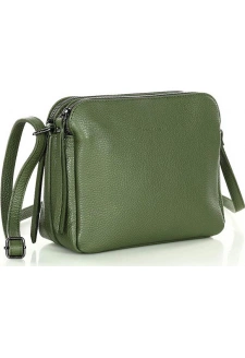 MARCO MAZZINI Zelená dvoukomorová kožená crossbody kabelka
