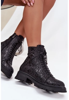 Dámské workery s dekorativním detailem – teplé, černé Dorialine