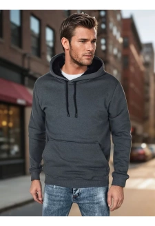 Bluza męska basic z kapturem ciemnoszara Dstreet BX5863