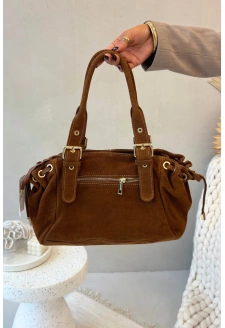 Dámská kožená semišová kabelka Ovelia – camel