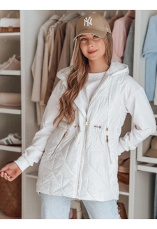 Kamizelka damska przejściowa pikowana OLINVIA biała Dstreet TY4886