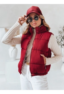 Kamizelka damska pikowana URBANELLE bordowa Dstreet TY4972