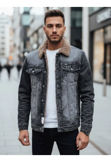 Ocieplana kurtka męska jeansowa czarna Dstreet TX4725z