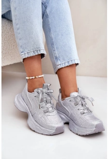 Dámské sneakersy zdobené zirkony Porrot – stříbrné