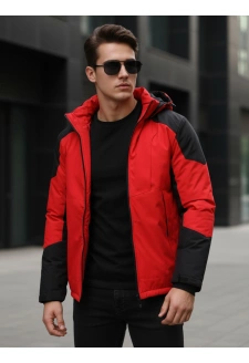 Kurtka męska zimowa z kapturem czerwona Dstreet TX5121