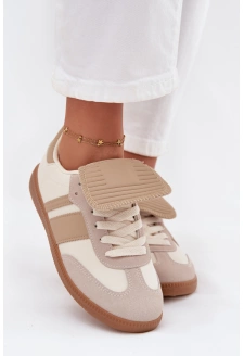 Dámské nízké sneakersy s vyhrnutým jazykem Ardira – béžové